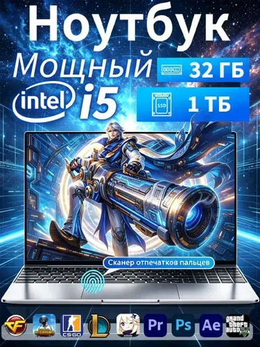 KHXZ Ноутбук для работы и учёбы Ноутбук 15.6", Intel Core i5-6400, RAM 32 ГБ, SSD 1024 ГБ, Intel HD Graphics 530, Windows Pro, (i5-6400HQ), хаки, Русская раскладка