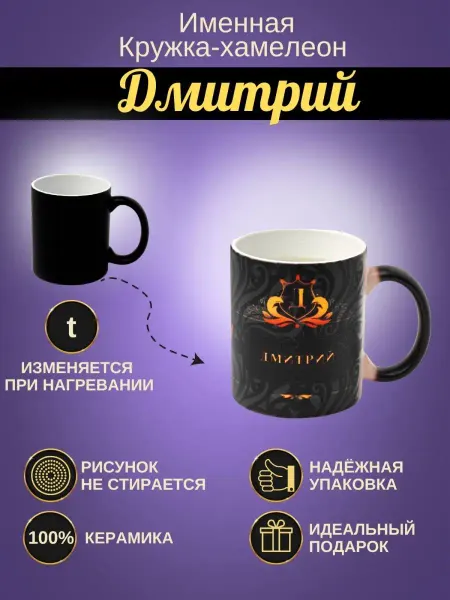 ИменноТвое Именная керамическая кружка "Дмитрий"
