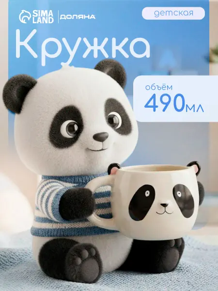 Доляна Кружка для чая и кофе «Панда» 490 мл подарочная