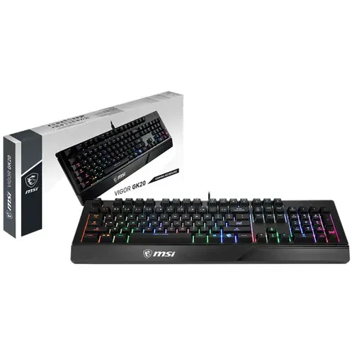 Клавиатура проводная MSI 104клавиш, черная RGB VIGOR GK20 RU