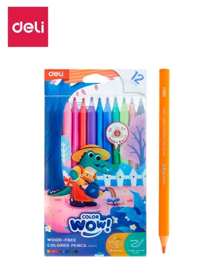 Карандаши цветные WOW, 12 цветов 104-12-EC Deli, 104-12-EC