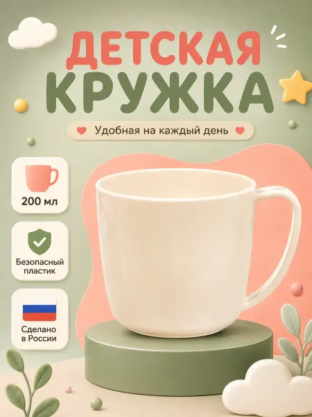 Кружка детская с ручкой «Лапочка»