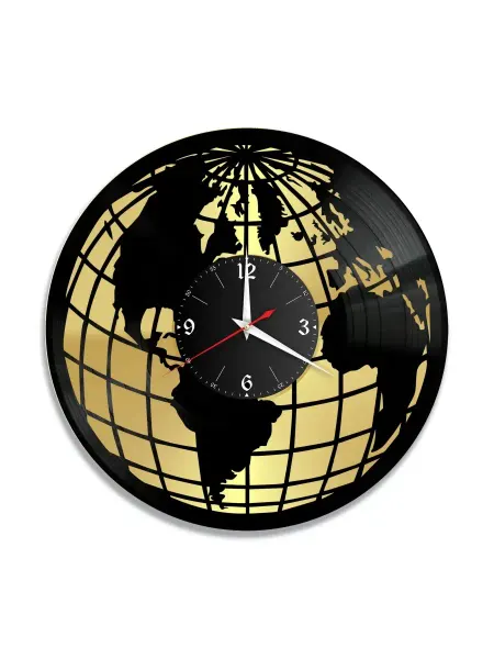 10 o'clock Интерьерные настенные часы из винила Земля, звезда кварцевые…