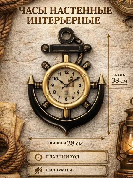 РУБИН Часы настенные интерьерные, "Маяк", 38 х 28.5 см, d-12 см