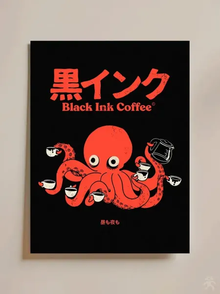 Paranoik Интерьерный постер "Black Ink Coffee", 30x40 см