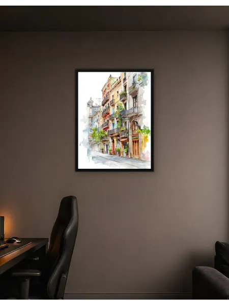 Postersbase Интерьерный постер Акварель Европейская уличная сцена 30x40