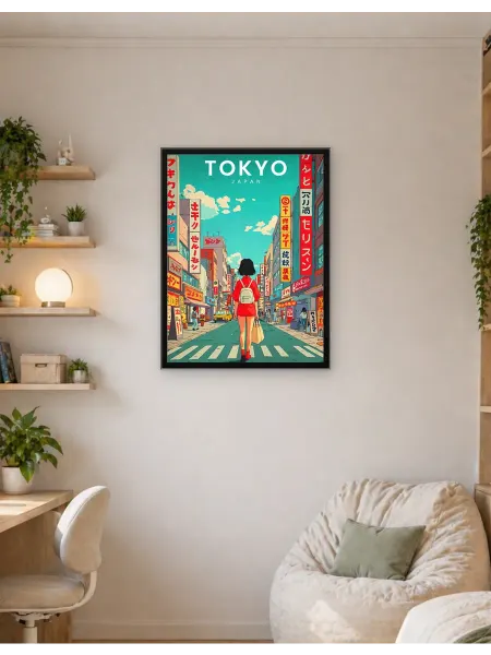 Postersbase Плакат Токио Япония Городской Пейзаж В Стиле Анимэ 30x40