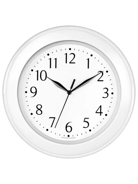 Troyka Часы настенные круг, белые, белая рамка, 30х30х3,8 см