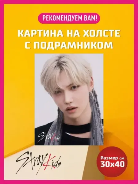Stray kids Картина на холсте Stray Kids Стрей Кидс К-ПОП K-POP 30х40