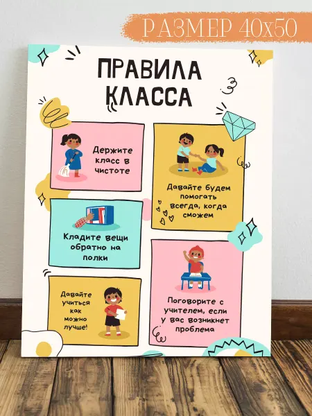Интерьерная картина Аниме Картина на стену Надпись 50х40
