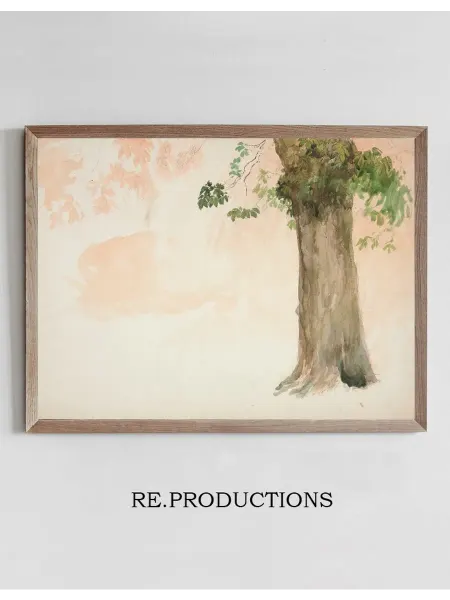 Re.productions Постер Study of a treetrunk - Edwin Austin Abbey