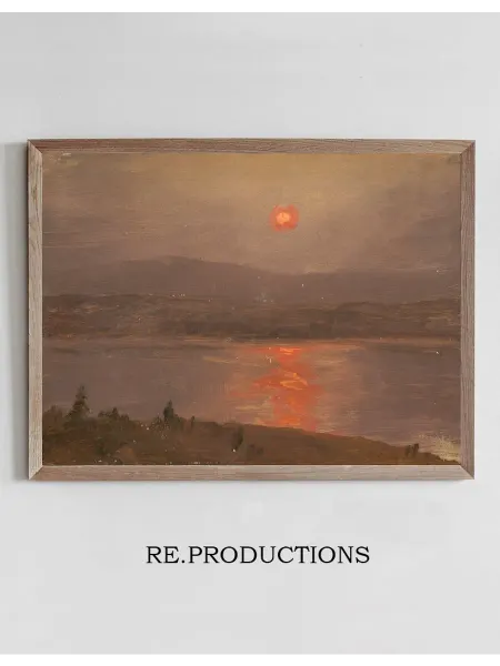 Re.productions Постер Sunset across the Hudson - Frederic Edwin Church