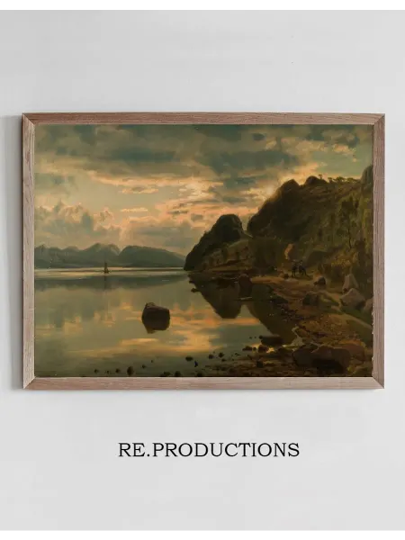Re.productions Постер Aftenstemning. Skogsfjord, Mandal - Amaldus Nielsen
