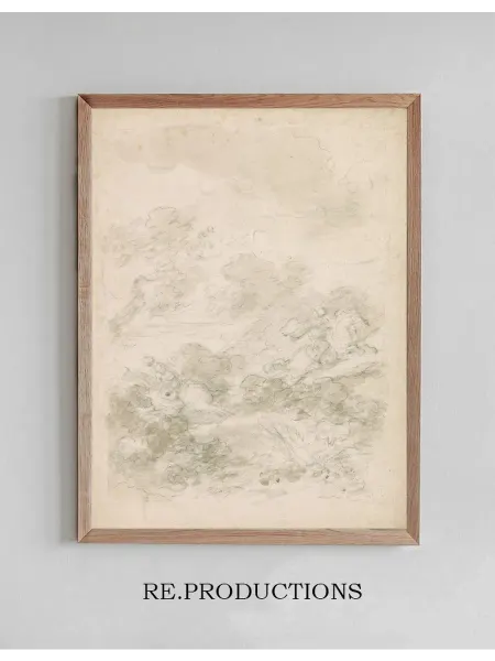 Re.productions Постер Ferrau and Orlando Chasing - Jean-Honoré Fragonard