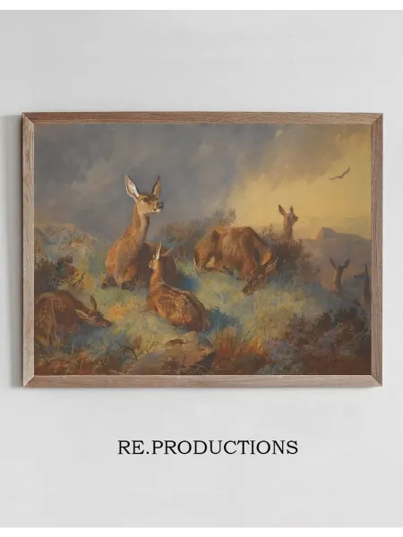 Re.productions Постер The Watchful Hinds - Archibald Thorburn