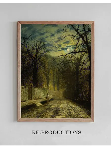 Re.productions Постер A Moonlit Street - John Atkinson Grimshaw