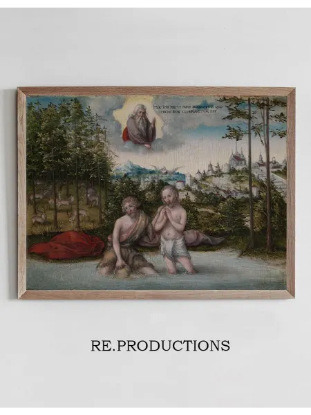 Re.productions Постер The Baptism of Christ - Lucas Cranach the Elder