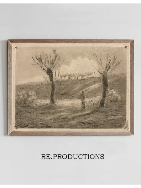 Re.productions Постер Setting Sun - Camille Pissarro