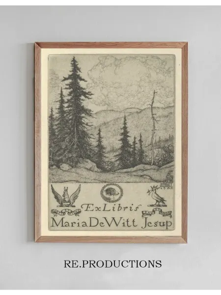 Re.productions Постер Ex Libris Maria DeWitt Jesup - Ernest Haskell