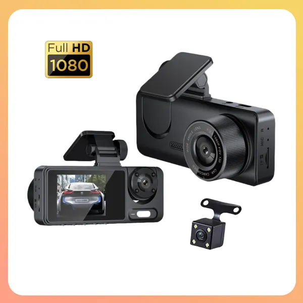 Автомобильный видеорегистратор 3-cameras Black Box Traffic Recorder (разрешение Full HD - 1080р | 3 камеры | Wi-Fi)