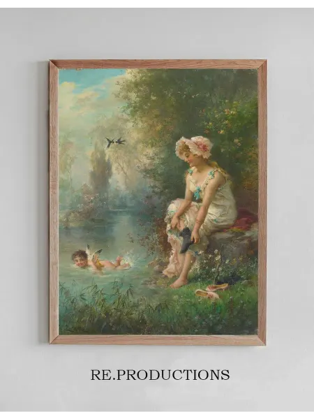 Re.productions Постер Love By The River’s Edge - Hans Zatzka