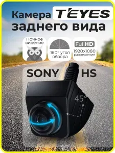 Камера заднего вида TEYES HS SONY AHD 1080P, врезная для авто, широкий угол обзора 160 градусов,