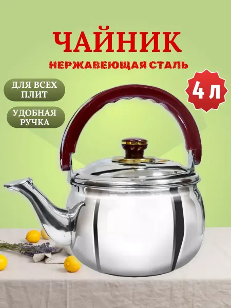 KELLI Чайник из нержавеющей стали, объем 4 л