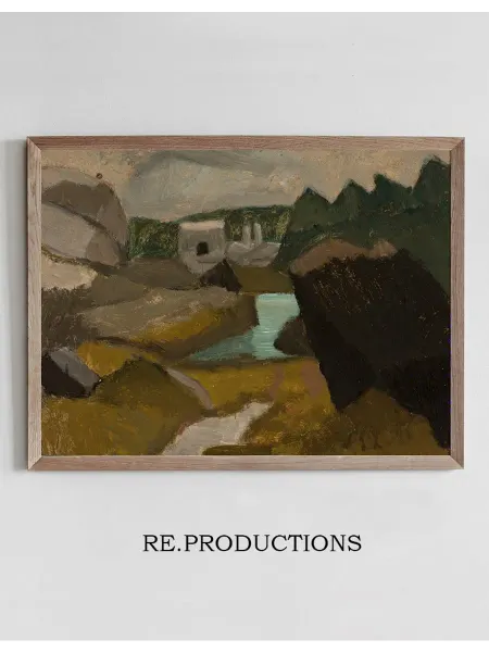 Re.productions Постер Rocky landscape with water - Tadeusz Makowski