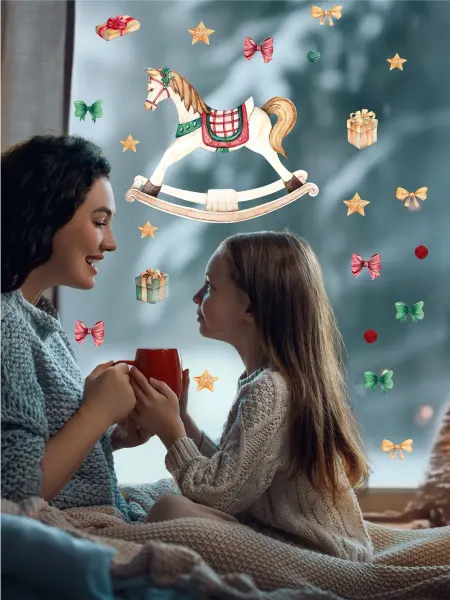 Lisadecor Наклейки декор новогодний Лошадка