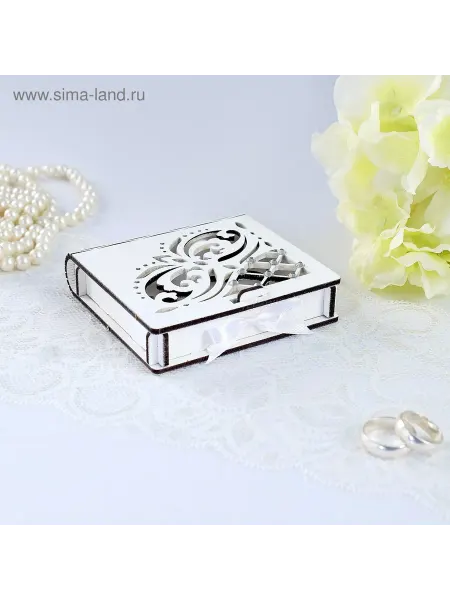 Mr.MEOW Шкатулка под кольца "Ажурная", белая, 10х9,5х2,6 см