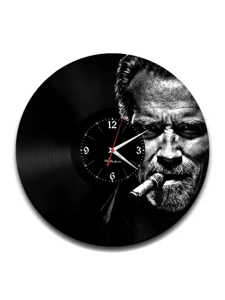 VinylLab Арнольд Шварценеггер - часы из винила