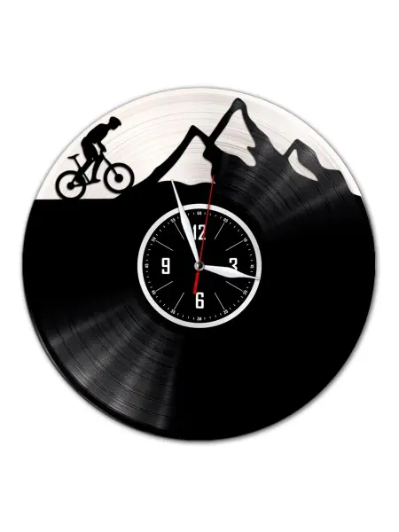 VinylLab Горный велоспорт - часы из пластинки