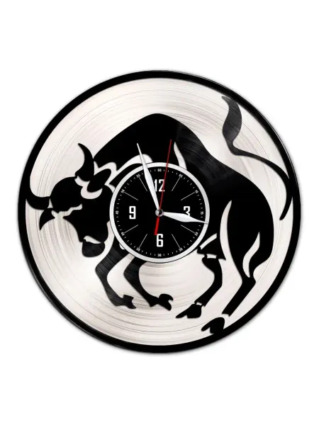 VinylLab Знак зодиака "Телец" - часы из пластинки