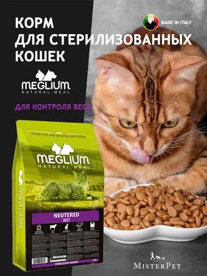 Сухой корм Meglium Cat Говядина 10KG