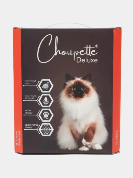 Впитывающий наполнитель для кошачьего туалета CHOUPETTE DELUXE CLASSIC, 4.530 кг/10LB
