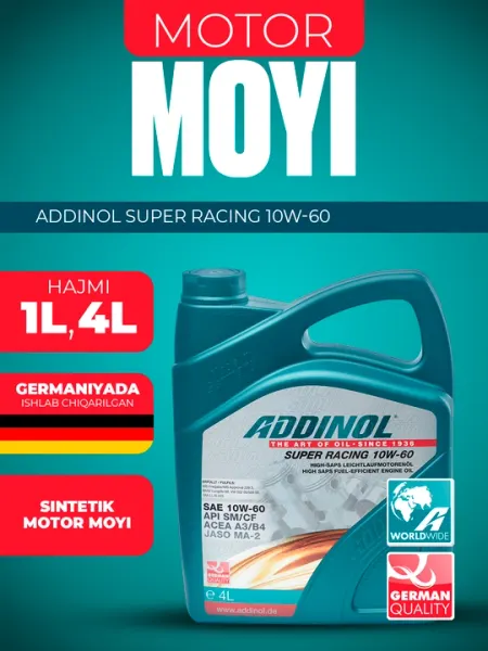 Синтетическое моторное масло ADDINOL SUPER RACING 10W-60