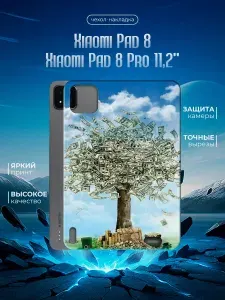 Силиконовый чехол для планшета Xiaomi Pad 8/Xiaomi Pad 8 Pro 11,2" силиконовый, черный, с принтом