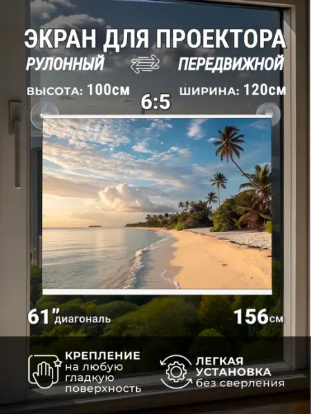 Gozhy Экран для проектора рулонный 1х1,2м
