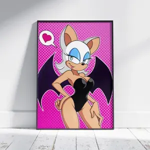 Плакат на стену для интерьера Соник (Воровка Руж 11) - Постер по игре Sonic the Hedgehog формата А4 (21x30 см)