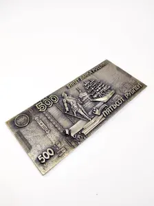 Магнит металлический 500 рублей Архангельск (11,5 см) сувенир, цвет бронза