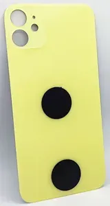 Задняя крышка для iPhone 11 (A2221) Желтый (стекло, широкий вырез под камеру, логотип)