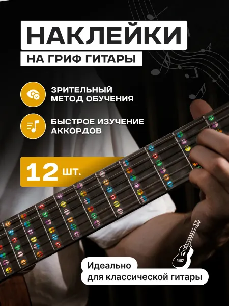 VortexPage Наклейки на гриф классической гитары для начинающих