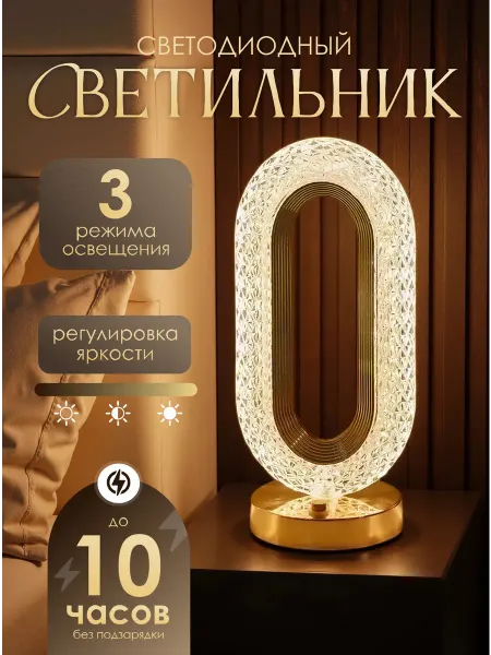 А2 SHOP Светильник настольный беспроводной прикроватная лампа ночник