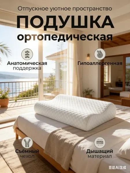 Павлина Подушка ортопедическая без валика с эффектом памяти