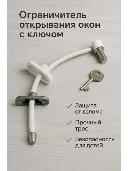 Ния Ограничитель открыва окон с ключом, детский замок