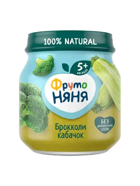 ФрутоНяня Пюре брокколи кабачок 110г