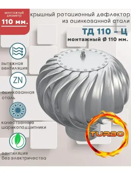 Street line Турбодефлектор ТД 110ц, оцинкованный металл, D 110