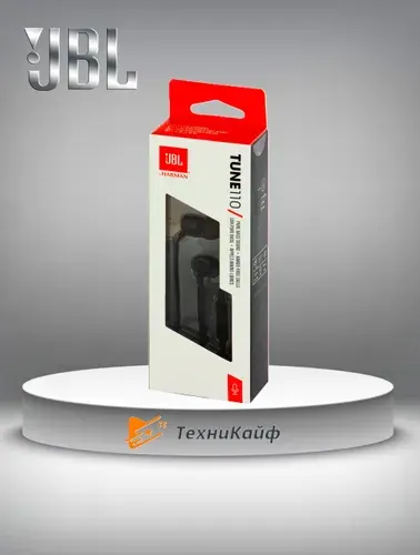 JBL Наушники проводные с микрофоном JBL Tune 110, 3.5 мм, черный, серый