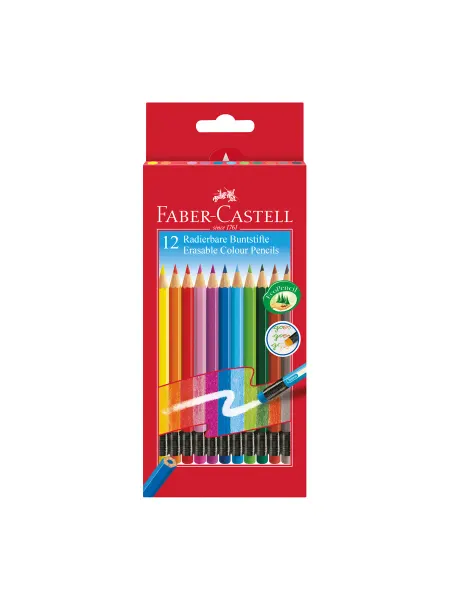 Карандаши цветные стираемые Faber-Castell, 12цв, заточен