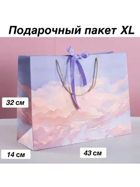 Веселье круглый год Подарочный пакет 43*14*32 1 шт